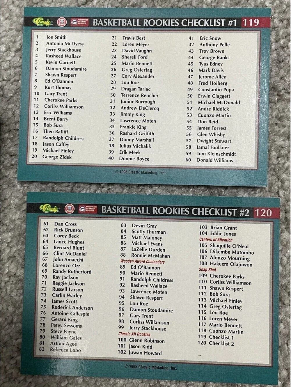 1995 Classic Marketing Basketball Rookies Complete Set Factory Sealed